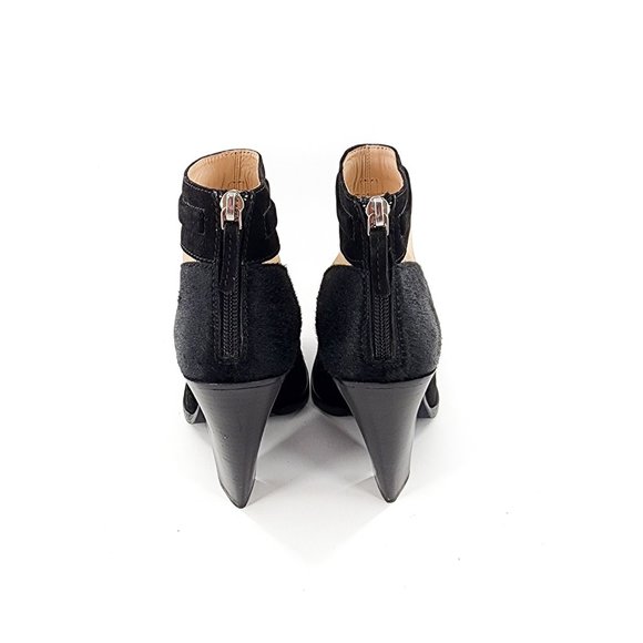 MISSONI Runway Pony Style Calf Hair Suede Mesh Panel Black Bootie NEW - Picture 10 of 15